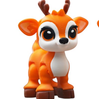 Baby Reindeer Figurine – Articulated Holiday Deer Collectible for Display, Painting, or Desk Décor – 3D Printed in Canada — 3D Printed Collectible by 3DCentral