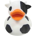 Dairy Cow Duck Figurine – Duck-Cow Hybrid – Moo-Tastic Collectible in Black & White – Funny Farm Animal Mash-Up Decor Gift for Teens & Adults