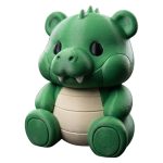 Crocodile Teddy Bear Figurine – Chunky Sitting Crocodile-Bear Desk Toy for Teens & Adults, Adorable Shelf Decor Collectible