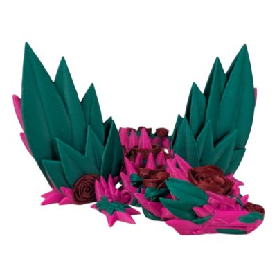 Articulated RoseWing Dragon Figurine – Poseable Dragon Figurine Fantasy Collectible, Fidget Stress Relief, Fantasy Collectible for Teens & Adults - Made in Canada — 3D Printed Collectible by 3DCentral