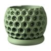 Sculpted Planter Pot with Starburst Texture – Modern Indoor Plant Container with Matching Saucer – 3D Printed in Canada — 3D Printed Collectible by 3DCentral