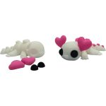 Cute Articulated Axolotl Figurine – Valentine's Heart Edition