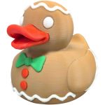 Gingerbread Duck Figurine – Festive Holiday Rubber Duck-Style Décor for Shelf or Desk – Cute Christmas Display Ornament for Adults & Teens