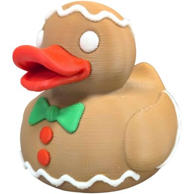 Gingerbread Duck Figurine – Festive Holiday Rubber Duck-Style Décor for Shelf or Desk – Cute Christmas Display Ornament for Adults & Teens – 3D Printed in Canada — 3D Printed Collectible by 3DCentral