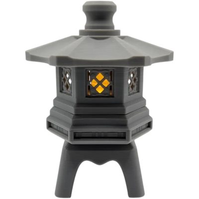 Japanese Stone Lantern – 3D Printed 3-Part Garden Tealight Holder – LED-Compatible Decor – 3D Printed in Canada — 3D Printed Collectible by 3DCentral