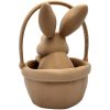 Rabbit in Basket Figurine – Cute Easter Bunny Shelf Decor, Paintable Spring Ornament – 3D Printed in Canada — 3D Printed Collectible by 3DCentral