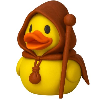 Hermit Duck Figurine with Cloak and Staff – Fantasy Duck Collectible for Desk, Shelf, or Display Décor – Quirky Gift for Teens & Adults – 3D Printed in Canada — 3D Printed Collectible by 3DCentral