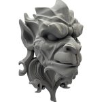 Smiling Gargoyle Face Wall Sculpture – Gothic Monster Decor