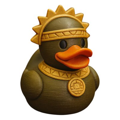 Sun God Duck Figurine – Aztec-Inspired Rubber Duck Style Desk Decor, Collectible Mythology Display Piece, Unique Gift for Duck Lovers & Geeks – 3D Printed in Canada — 3D Printed Collectible by 3DCentral