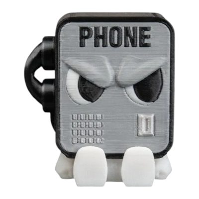 On Call Anty Figurine – Retro Payphone Character with Angry Expression for Desk or Shelf – Funny Gift for Teens & Adults – 3D Printed in Canada — 3D Printed Collectible by 3DCentral