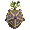 Dwarven D20 Dice Planter – Fantasy Stone & Gold-Themed Succulent Pot for Desk or Shelf – 3D Printed in Canada — 3D Printed Collectible by 3DCentral