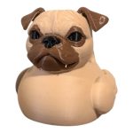 Fawn Pug Duck Figurine – Adorable Duck-Pug Hybrid with Wrinkled Face, Curled Ears & Big Eyes – Funny Collectible Gift for Dog Lovers