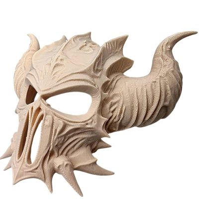 Demon Skull Mask Figurine – Horned Gothic Demon Sculpture for Fantasy Horror Decor, Shelf Display, or Collector’s Showcase – 3D Printed in Canada — 3D Printed Collectible by 3DCentral