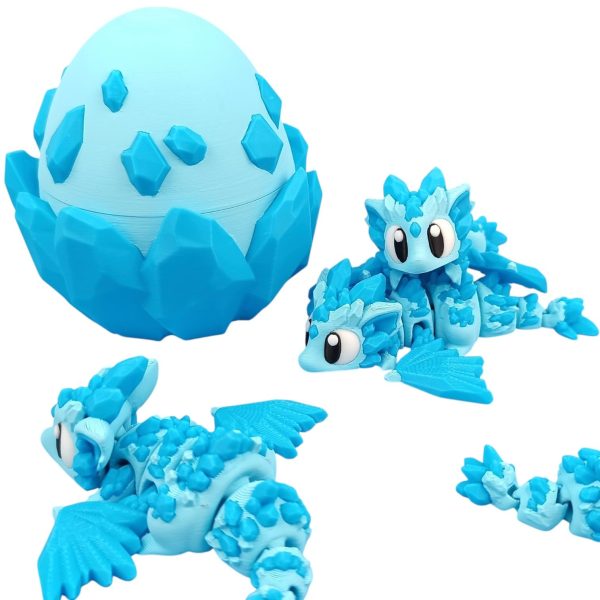 Articulated Crystal Dragon with Container Egg Shell