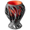 Black Sculptural Planter Pot with Organic Cutout Shell & Red Inner Core – Mantis-Inspired Indoor Statement Piece – 3D Printed in Canada — 3D Printed Collectible by 3DCentral