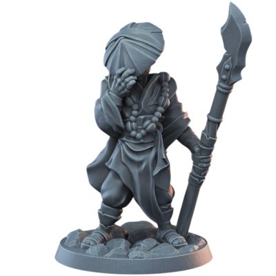 Monk Male Miniature for Fantasy RPGs – Staff-Wielding Martial Artist Figurine for Painting & Collecting – 3D Printed in Canada — 3D Printed Collectible by 3DCentral