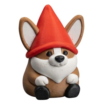 Cute Corgi Gnome Figurine – Whimsical Dog Garden Gnome Statue for Desk, Shelf, or Planter Display – Collectible Puppy Ornament for Dog Lovers – 3D Printed in Canada — 3D Printed Collectible by 3DCentral