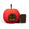 Apple Shed Fairy House – Whimsical Decorative Storage with Door & Worm Buddy – Playful Apple Figurine – 3D Printed in Canada — 3D Printed Collectible by 3DCentral