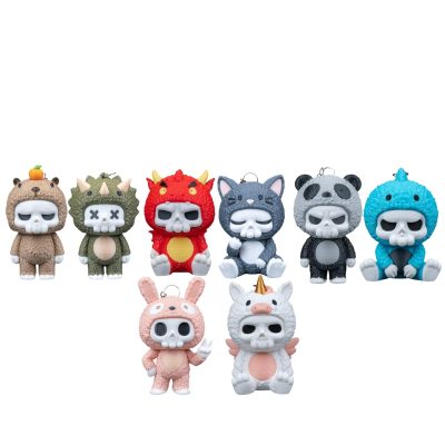 Skubbies – Complete 8-Character Mini Figurine Collection with Keychain Ring Connectors – 2" Cute & Creepy Collectibles for Backpacks, Purses & Display – 3D Printed in Canada — 3D Printed Collectible by 3DCentral