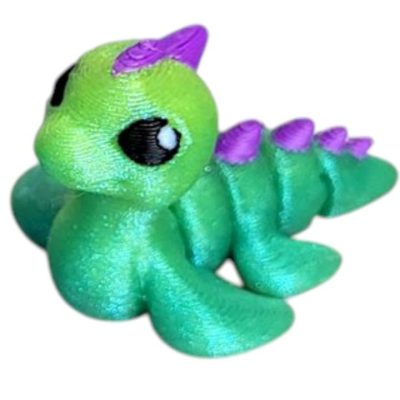Lochness Cinder Hatchling Figurine – Flexible Articulated Mythical Sea Creature Desk Pet & Collectible Sculpture – Unique 3D Printed Fantasy Gift for Teens & Adults – 3D Printed in Canada — 3D Printed Collectible by 3DCentral