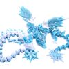 Winter Dragon – Articulated Snowflake Dragon Figurine with Crystal Details, Poseable Fantasy Decor – 3D Printed in Canada — 3D Printed Collectible by 3DCentral
