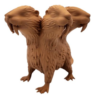 Beaverus Triple-Headed Beaver Figurine – Creepy Creature from The Abominations Series – 3D Printed in Canada — 3D Printed Collectible by 3DCentral