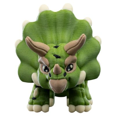 Articulated Triceratops Dinosaur Fidget Figurine – Cute Poseable Dino Collectible for Desk or Shelf – 3D Printed in Canada — 3D Printed Collectible by 3DCentral