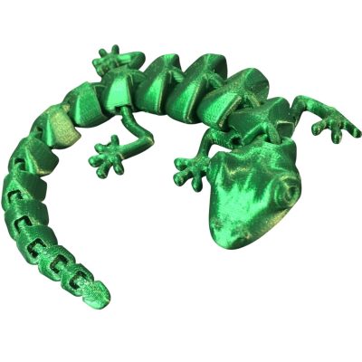 Articulated Lizard Fidget Figurine – Movable Gecko Reptile Toy for Painting, Desk Decor or Stress Relief – 3D Printed in Canada — 3D Printed Collectible by 3DCentral