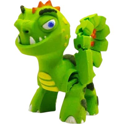 Articulated Cute Dinosaur Figurine – 3D Printed Green Dino Desk Toy & Paintable Display Model for Teens & Collectors – 3D Printed in Canada — 3D Printed Collectible by 3DCentral