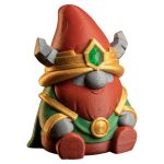 Earth Elemental Gnome Figurine – Fantasy Dwarf Decor with Emerald Crown – Desktop Ornament, Shelf Display, or Gift Idea for RPG Fans