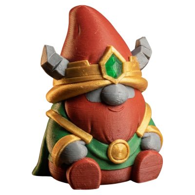 Earth Elemental Gnome Figurine – Fantasy Dwarf Decor with Emerald Crown – Desktop Ornament, Shelf Display, or Gift Idea for RPG Fans – 3D Printed in Canada — 3D Printed Collectible by 3DCentral