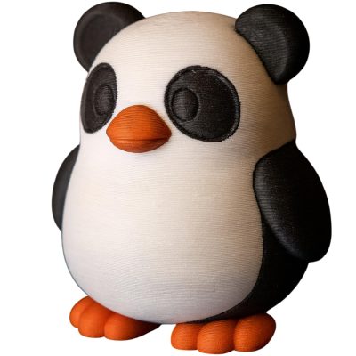 Panda Penguin Figurine – Cute Panda-Inspired Penguin Collectible with Bear Ears – Funny Animal Mashup Desk Décor – 3D Printed in Canada — 3D Printed Collectible by 3DCentral