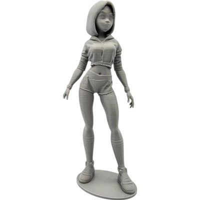 Stylized Female Rogue Figurine – Tactical Pose, Curvy Modern Assassin Look – 3D Printed in Canada — 3D Printed Collectible by 3DCentral