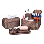 Rattan Retreat Bathroom Organizer Set