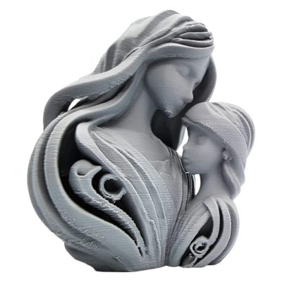Mother & Daughter Embrace Statue – Elegant Minimalist Figurine for Shelf or Desk Décor – 3D Printed in Canada — 3D Printed Collectible by 3DCentral