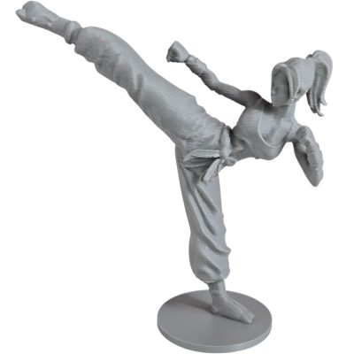Female Kickboxer Figurine – Dynamic Martial Arts Sculpture for Collectors, Dioramas, and Desk Displays – 3D Printed in Canada — 3D Printed Collectible by 3DCentral