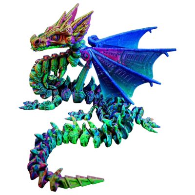 Articulated Mech Dragon Figurine – Cybernetic Desk Fidget for Teens & Adults – Stress Relief & Collectible – 3D Printed in Canada — 3D Printed Collectible by 3DCentral