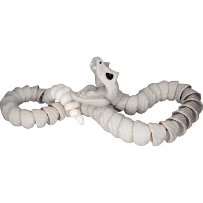 Sidewinder Articulated Rattle Snake – Poseable White Serpent Figurine with Realistic Scales & Fangs for Teens & Adults – 3D Printed in Canada — 3D Printed Collectible by 3DCentral