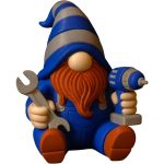 Mechanic Gnome Figurine with Wrench & Drill – Red-Bearded Gnome Decor for Garage, Workshop, or Mancave – Fun Gift for DIYers & Car Guys