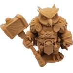 The Barbarian Owl Figurine – Muscular Fantasy Owl with Fur Armor