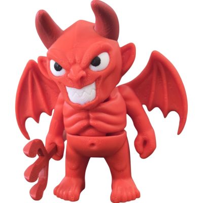 Poseable Devil Figurine – Red Demon Character with Wings and Trident for Shelf Display, Desk Toy, or Halloween Collectible – Spooky Hell-Themed Decor – 3D Printed in Canada — 3D Printed Collectible by 3DCentral