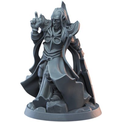 Elf Male Mage Miniature for Wargaming & Painting – Fantasy Elf Wizard Figurine for Tabletop RPG – 3D Printed in Canada — 3D Printed Collectible by 3DCentral