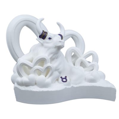Taurus Zodiac Bull Figurine with Heart Cloud Base – Astrology Decor for Romantic Gifts, Birthdays & Horoscopes – 3D Printed in Canada — 3D Printed Collectible by 3DCentral