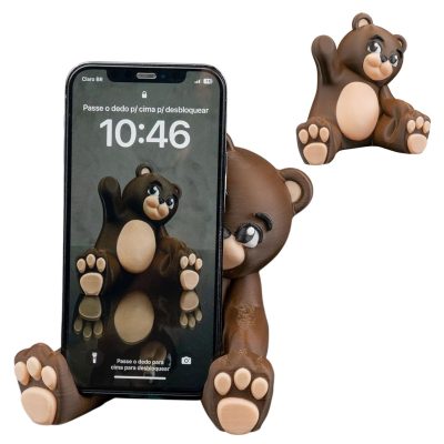 Beary Handy Phone Holder – Cute Bear Smartphone Stand for Desk or Nightstand – Functional Decor – 3D Printed in Canada — 3D Printed Collectible by 3DCentral