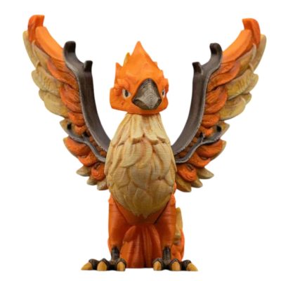 Flamma The Rising Phoenix Figurine – Eternal Guardians – Fiery Orange Phoenix Statue for Desk or Shelf – Fantasy Firebird Collectible Decor – 3D Printed in Canada — 3D Printed Collectible by 3DCentral
