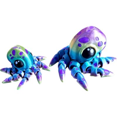 Tiny Articulated Octopus Figurine – Colorful Poseable Desk Companion & Collectible Ocean Creature Décor – 3D Printed in Canada — 3D Printed Collectible by 3DCentral