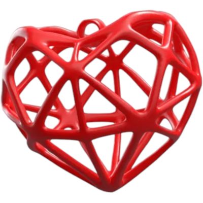 Elegant Wire Heart – Lightweight Geometric Keychain Charm or Gift Accent – 3D Printed in Canada — 3D Printed Collectible by 3DCentral