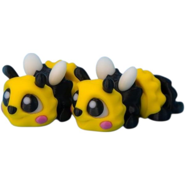Set of 2 Articulated Honey Bee Figurines