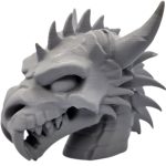 Undead Dragon Bust #2 – Gothic Bone-Textured Skull Sculpture with Horned Profile & Fanged Snarl – Fantasy Horror Display – 3D Printed in Canada — 3D Printed Collectible by 3DCentral