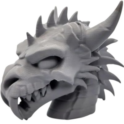Undead Dragon Bust #2 – Gothic Bone-Textured Skull Sculpture with Horned Profile & Fanged Snarl – Fantasy Horror Display – 3D Printed in Canada — 3D Printed Collectible by 3DCentral